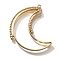 Alloy Open Back Bezel Pendants, For DIY UV Resin, Epoxy Resin, Cadmium Free & Nickel Free & Lead Free, Moon, Golden, 45x39x3.5mm, Hole: 1.2mm