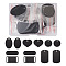 30Pcs 6 Style Aluminum Pendants, Heart & Rectangle & Oval & Flat Round, Electrophoresis Black, 25~50.5x19~31.5x1mm, Hole: 3~15.5x3~4mm, 5pcs/style 