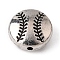 Zinc Alloy Beads, Baseball, Antique Silver, 10x4.5mm, Hole: 1mm
