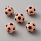 Silicone Beads, Football, Dark Salmon, 15mm, Hole: 2.5mm