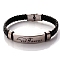 Braided Leather Cord Bracelets, Constellation Bracelet for Men, Taurus, 8-1/4 inch(21cm)