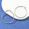Tarnish Resistant 304 Stainless Steel Big Hoop Earrings, Hypoallergenic Earrings, Stainless Steel Color, 12 Gauge, 44~46x2mm, Pin: 0.7~1.3x0.68mm