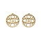 201 Stainless Steel Pendants,  Laser Cut, Evil Eye Charms, Golden, 15x14x1mm, Hole: 1.2mm
