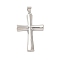 Brass Pendants, Cross, Platinum, 38x25x5mm, Hole: 5x4mm