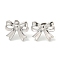 Non-Tarnish 304 Stainless Steel Ear Studs, Bowknot, Stainless Steel Color, 13x15mm