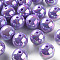 Opaque Acrylic Beads, AB Color Plated, Round, Lilac, 16x15mm, Hole: 2.8mm, about 220pcs/500g