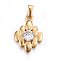 304 Stainless Steel Pendants, with Cubic Zirconia, Rhombus, Clear, Golden, 21x15x5mm, Hole: 5x3mm
