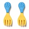 Resin Cabochons, Two Tone, Fork, Yellow, 32.6x11x5mm