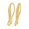 Brass Earring Hooks, Cadmium Free & Lead Free, Rack Plating, Long-Lasting Plated, Golden, 22x3x10mm, Hole: 2mm, Pin: 1mm