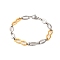 201 Stainless Steel Oval Link Chain Bracelets, with 304 Stainless Steel Clasps, Golden & Stainless Steel Color, 8-1/4 inch(21cm)
