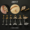 316L Surgical Stainless Steel Clear Cubic Zirconia Threadless Labrets, Paw Print, Golden, 6mm, Pin: 1.2mm