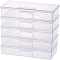 Plastic Bead Containers, Rectangle, Clear, 19.2x7.8x3.9cm