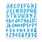 Number & Alphabet & Sign PVC Waterproof Self-Adhesive Sticker, for Gift Cards Decoration, Light Sky Blue, 21.5x18.5x0.02cm, Tags: 5~26x5~20mm, 72pcs/sheet