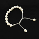 Bracelets tressés en perles d'eau douce BJEW-R251-01-2