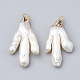 Colgantes de perlas keshi de perlas barrocas naturales PEAR-T002-01-2