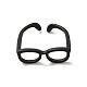 Anillo de puño abierto con montura de gafas de latón para mujer RJEW-F140-140EB-1