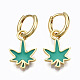 Brass Enamel Huggie Hoop Earrings EJEW-T014-28G-02-NF-1