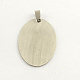201 Stainless Steel Oval Stamping Blank Tag Pendants STAS-S030-11-2