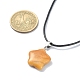 Collier pendentif étoile en pierres mélangées naturelles et synthétiques avec cordons en polyester NJEW-JN04516-3