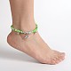 Trendy Painted Glass Beads Anklets AJEW-AN00041-01-5