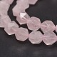 Brins de perles de pierre gemme quartz rose naturel à facettes G-J331-01-8mm-1