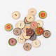 Flat Round with Flower 2-Hole Wooden Buttons BUTT-K002-32L-03M-1