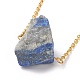 Natural Lapis Lazuli Irregular Nugget Pendant Necklace G-E155-03G-06-2