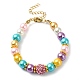 Braccialetti con perline di finte perle di vetro da donna BJEW-JB10033-01-1