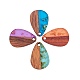 Transparent Resin & Walnut Wood Pendants RESI-CJ0001-87-3
