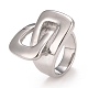 304 anillo grueso rectangular entrelazado de acero inoxidable para hombres y mujeres RJEW-B040-20P-1