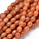 Ovales teints naturels rouges perles de colliers aventurine G-P106-03-1