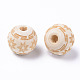 Unfinished Natural Wood European Beads WOOD-S057-010A-2