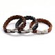 Tressés élégant bracelets de cuir cordon BJEW-F173-08-1