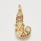 Ciondoli in ottone con zirconi cubici e orecchini a bottone e anelli regolabili set di gioielli SJEW-S043-14-6