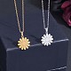 316 Surgical Stainless Steel Daisy Stud Earrings and Pendant Necklace JX376A-4