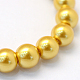 Baking Painted Pearlized Glass Pearl Round Bead Strands X-HY-Q330-8mm-31-2