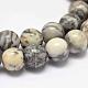 Round Natural Map Stone/Picasso Stone/Picasso Jasper Beads Strands G-K093-10mm-A-1
