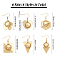 6 paires 6 styles de boucles d'oreilles en forme de dôme en verre blanc EJEW-AB00003-2