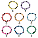 Anattasoul 8 pz braccialetti elasticizzati con perline in resina malocchio in 8 colori con ciondoli a mano di Hamsa BJEW-AN0001-66-1