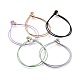 Bracelets cordon coréen unisexe en polyester ciré, Bracelets de multi-brins, avec des perles en laiton, couleur mixte, 7-1/8 pouce (18 cm)