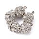 Alloy Rhinestone Magnetic Clasps with Loops RB-H116-3-N-1-3