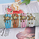 Fibloom 4 pz 4 colori set di braccialetti multi-filo in cordoncino di cuoio BJEW-FI0001-06-5