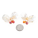 Natural White Shell & Pearl Butterfly Brooch Pin JEWB-T004-01G-5