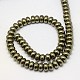 Natural Pyrite Beads Strands G-L032-10X6mm-01-3