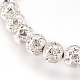 Bracelets de perles tressées en pierre de lave naturelle galvanisée BJEW-O162-H02-2