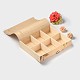 Flower Pattern Cuboid Bamboo Jewelry Presentation Boxes ODIS-N022-01-2