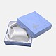 厚紙のブレスレットボックス  内部のスポンジ  バラの花の模様  正方形  コーンフラワーブルー  90x90x22~23mm X-CBOX-G003-14B-2