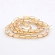 Pearl Luster Plated Glass Faceted Cuboid Beads Strands GLAA-A028A-PL05-2