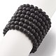 Natural Lava Rock & Mixed Stone Round Beads Stretch Bracelets Set BJEW-JB07466-2