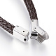 Pelle cavo braccialetto multi-filo BJEW-K141-27A-4